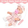 12 Baby Doll Classic Checkered Dress & 6-Piece Accessories Gift Box Packaged  Soft Realistic Lifelike Baby Dolls for Toddlers & Little Girls view 2