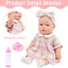 12 Baby Doll Classic Checkered Dress & 6-Piece Accessories Gift Box Packaged  Soft Realistic Lifelike Baby Dolls for Toddlers & Little Girls view 3