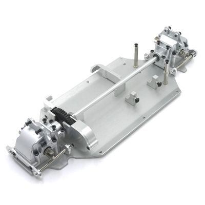 RC Spare Part Compatible with WLtoys 144010 144001 144002 1/14 RC Car Parts Upgrade Metal Bottom Plate Gearbox Differential Center Drive Package(Silver)