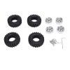 4PCS 1.0 Oval Wheel Hubs Aluminum Alloy Hub and Rubber Tire Set for 1/24 Scale Climbing Car (Silver) view 1