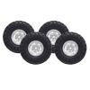 4PCS 1.0 Oval Wheel Hubs Aluminum Alloy Hub and Rubber Tire Set for 1/24 Scale Climbing Car (Silver) view 2