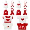 Geyoga 12 Pcs Valentines Day Doll Clothes Bear Stuffed Animals Clothing Accessories Mini Valentines Doll Costume Outfit Include Mini Knit Hats Scarves and Sweater for Plush Toy Clothes Dolls Gifts view 1