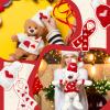 Geyoga 12 Pcs Valentines Day Doll Clothes Bear Stuffed Animals Clothing Accessories Mini Valentines Doll Costume Outfit Include Mini Knit Hats Scarves and Sweater for Plush Toy Clothes Dolls Gifts view 4