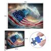 1000pcs American Flag Wave Paper Puzzle - Large Puzzle Toy Adult Game Gift - Family Interactive Game Puzzle DIY Home Decoration Brain Challenge Gift view 2