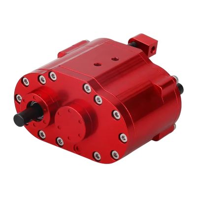 RC Car Upgrade Part for Axial for SCX10 4WD D90 1/10 46x53x32mm 2 Speeds Transfer Case Gearbox Transmission Box RC Crawler Car Upgrade Parts(Red)