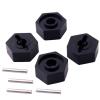 4Pcs Black Metal Wheel Hex Hubs for Traxxas E-Revo Slash 4WD VXL 1/16 RC Car view 4