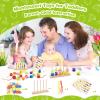 Appoft Montessori Wooden Beads Mastery Kit: Fine Motor Skills Builder for Toddlers 2-5 Stacking Blocks Lacing Beads Travel Learning Toys STEM Gifts for 2 3 4 5 Year Old Boys Girls Toys for Ages 2-4 view 2