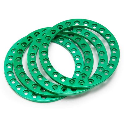 4PCS 1.9/2.2inch Wheel Outer Beadlock Ring for 1/10 RC Crawler Car Axial SCX10 Wraith TRX4 TRX6 D90 1.9 2.2 Wheel Rims(1.9inch-Green)