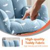 SENCHO GINSYTALIOR Nursery Rocking Chair Teddy Upholstered Glider Rocker,Rocking Accent Chair Padded Seat with High Backrest,Solid Wood Legs for Nursery Bedroom Living Room(Blue view 4