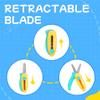 Retractable Safety Scissors for Kids, 3Pcs Scissors for Toddler Ages 3 4 5 6 7, Cute Small Art Crafts Cutting Tools view 4