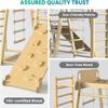 BlueWood Upgraded Indoor Jungle Gym 9-in-1 Playground Kids Climbing Toys, Waldorf Style Wooden Climber Playset with Slide, Swing, Monkey Bars, Upright/Rope Ladder, Climb Net, Natural Wood Color view 4