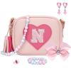 KKXIU Gifts For 3 4 5 6 7 8 Year Old Girls Dress Up Jewelry Kids Toys Toddler Purse Heart Little Girl Bag (N, Pink) view 1