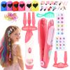 Dreamon 51 Pcs Hair Styling Tools - Hair Gem Stamper Kit and Automatic Hair Braider - Bling Hair Jewels for Girl with Reusable Shining Diamonds and Hair Chalk - Hair Salon Toys Christmas Birthday Gift view 1