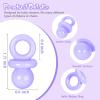24 Pcs Baby Shower Pacifiers, 1.75 Inch Plastic Pacifiers for Baby Shower Game, Bulk Pacifier for DIY Decoration, Gender Reveal Table Scatter, Hunt Game Props, Party Favors(Purple) view 3