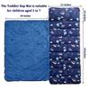 Toddler Nap Mat with Pillow and Blanket,Ultra Soft Slumber Bags for Boys,Kids Sleeping Bags with Roll Up Design, Perfect for Preschool,Daycare, Kindergarten-Navy Blue view 2