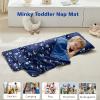 Toddler Nap Mat with Pillow and Blanket,Ultra Soft Slumber Bags for Boys,Kids Sleeping Bags with Roll Up Design, Perfect for Preschool,Daycare, Kindergarten-Navy Blue view 3