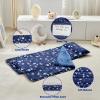 Toddler Nap Mat with Pillow and Blanket,Ultra Soft Slumber Bags for Boys,Kids Sleeping Bags with Roll Up Design, Perfect for Preschool,Daycare, Kindergarten-Navy Blue view 4