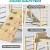BlueWood Upgraded Indoor Jungle Gym 9-in-1 Playground Kids Climbing Toys, Waldorf Style Wooden Climber Playset with Slide, Swing, Monkey Bars, Upright/Rope Ladder, Climb Net, Pink view 4