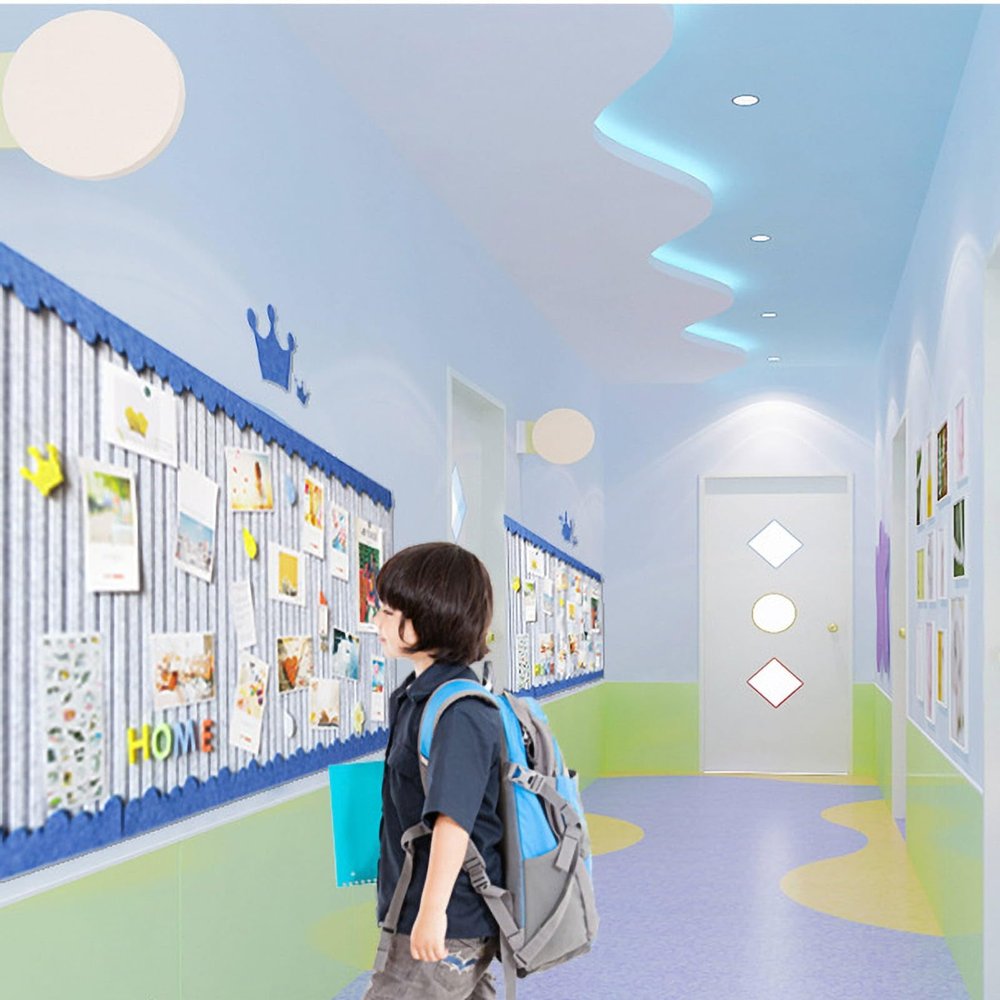 XIUCAI Kids Self Adhesive Felt Activity Board, Student Interactive Learning Tools, Wall Decor for Classroom School Nursery Playroom DIY Art Display, with Safety Pins,White,80 * 120cm