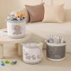 3-Piece Woven Baby Toy Blanket Storage Baskets Laundry Hampers, Elephant Design Foldable Nursery Organizer for Toys Clothes Stuffed Animals, Roomy Sturdy Hamper for Baby Gift Nursery Decor Basket view 3