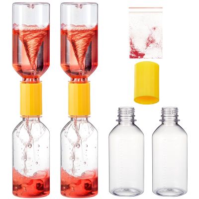 2 Sets Tornado Makers, Plastic Cyclone Tube Vortex Connector, Tornadoes in a Bottle, Mini Hurricane Water Vortex Makers for Scientific Experiments Test Nature Gift