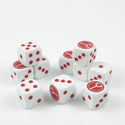 10 Piece D6 dice 16mm Acrylic Dice Set Polyhedral Dice Game Dice for RPG MTG DND Dice Table Games (Red-2)