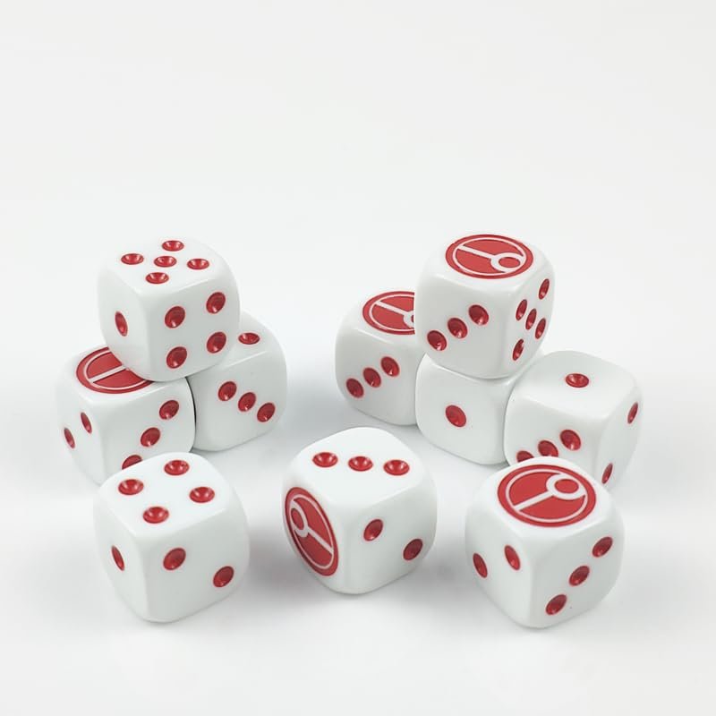 10 Piece D6 dice 16mm Acrylic Dice Set Polyhedral Dice Game Dice for RPG MTG DND Dice Table Games (Red-2)