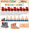 17 Pcs Wooden Train Track Connectors Adapters Set Wood Train Track Pieces Accessories Trains Bridge Pier Straight Wooden Tracks Expansion Male Male Female Female for Most Track Railway Accessories view 3
