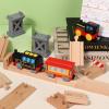 17 Pcs Wooden Train Track Connectors Adapters Set Wood Train Track Pieces Accessories Trains Bridge Pier Straight Wooden Tracks Expansion Male Male Female Female for Most Track Railway Accessories view 4