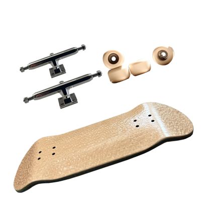 SOLDIER BAR Pro Fingerboard Complete (6-Layer 35mm Deep concave Handmade Maple Deck + Hex (36mm) Truck + Pro Soul Wheels) (Brown Litchi-Patterned)