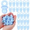 24 Pcs Baby Shower Pacifiers, 1.75 Inch Plastic Pacifiers for Baby Shower Game Boy, Bulk Pacifier for DIY Decoration, Gender Reveal Table Scatter, Hunt Game Props, Party Favors(Blue) view 1