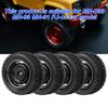 4 Packs Rubber Tire Metal Wheel Rim, Go Kart Tires and Rims, Aluminum Alloy Rims and Rubber Tires, with Screw Accessories, Fit for MN D90 MN-91 FJ-45 RC Car view 2