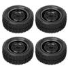 4 Packs Rubber Tire Metal Wheel Rim, Go Kart Tires and Rims, Aluminum Alloy Rims and Rubber Tires, with Screw Accessories, Fit for MN D90 MN-91 FJ-45 RC Car view 3