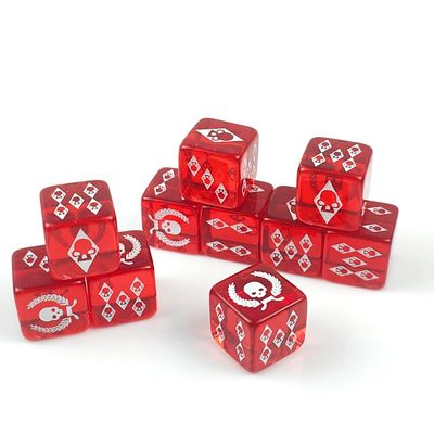 10 Piece D6 dice 16mm Acrylic Dice Set Polyhedral Dice Game Dice for RPG MTG DND Dice Table Games (Red-1)