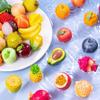 Exasinine 33pcs Miniature Fruits Figures Strawberry Peach Grapes Mini Resin Figures Artificial Fruit for Garden Kitchen Game Party Decor Cake Decoration view 2