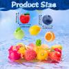 Exasinine 33pcs Miniature Fruits Figures Strawberry Peach Grapes Mini Resin Figures Artificial Fruit for Garden Kitchen Game Party Decor Cake Decoration view 3