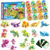 12 Dinosaur Building Toys with Prefilled Egg for Easter Party Favors, Easter Egg Hunt for Kids  3-in-1 STEM Sets Create 36 Dino Figures  Includes Glow Tattoos, Perfect Holiday Gift for Boys & Girls view 1
