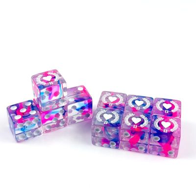 10 Piece D6 dice 16mm Acrylic Dice Set Polyhedral Dice Game Dice for RPG MTG DND Dice Table Games (Pink-2)
