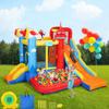 Commowner Inflatable Bounce House Water Slide, 7-in-1 Bouncy Castle Combo Water Pool & Bouncing Area & Slides & Basketball Game & Dart Game, Jump House for Kids Aged 3-10 w/Storage Bag, Orange view 1