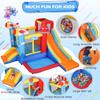 Commowner Inflatable Bounce House Water Slide, 7-in-1 Bouncy Castle Combo Water Pool & Bouncing Area & Slides & Basketball Game & Dart Game, Jump House for Kids Aged 3-10 w/Storage Bag, Orange view 4