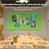 XIUCAI Kids Self Adhesive Felt Activity Board, Student Interactive Learning Tools, Wall Decor for Classroom School Nursery Playroom DIY Art Display, with Safety Pins,Light Yellow,120 * 180cm view 2
