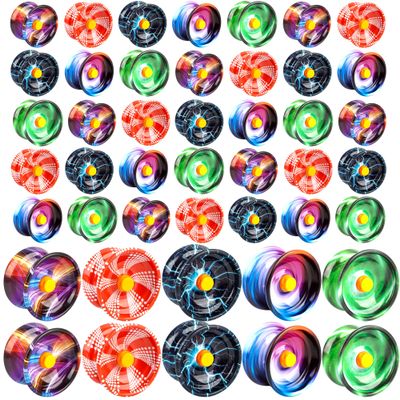 45 Pack Yo-Yo Alloy Response Balls Bulk Colorful Yo-Yo Cool Response Yoyos Automatic Return Technology Balls for Beginners Boys Adult Training Party Gifts