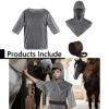 Kids Renaissance Imitative Chain Mail Shirt with Coif Medieval Knight Costume Armor Tunic Costume Belt Set view 2
