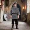 Kids Renaissance Imitative Chain Mail Shirt with Coif Medieval Knight Costume Armor Tunic Costume Belt Set view 3