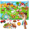 Farm Animals Felt Story Board Set, 3.5Ft 38Pcs Interactive Storytelling Busy Board Toys for 2 Year Old Boy Girl, Animal Farm Barnyard Preschool Learning Activities Toddler Toys for Ages 2-4 Gifts view 1