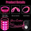 100 Pcs LED Bracelets Sound Activated with Flashing LED Strobe Music Control Light Up Bracelets for Rave, Game Prizes, Birthday Party Favor,Valentine's Day gift (Hot Pink) view 3
