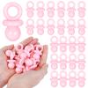 24 Pcs Baby Shower Pacifiers, 1.75 Inch Plastic Pacifiers for Baby Shower Game Girl, Bulk Pacifier for DIY Decoration, Gender Reveal Table Scatter, Hunt Game Props, Party Favors(Pink) view 1
