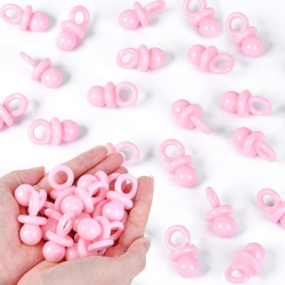 36 PCS Plastic Pacifiers for Baby Shower Game Girl, 1.75 Inch Cute Baby Shower Pacifiers for Decoration DIY, Gender Reveal Table Scatter, Pacifier Hunt Games, Party Favors(Pink)