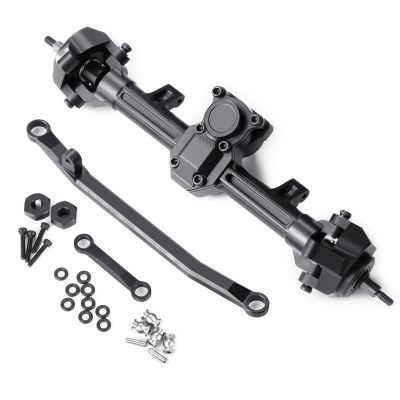 1/24th Aluminum Front Axles +4mm Extended with Steering Links Upgrade for AXIAL SCX24 Gladiator Deadbolt Bronco JLU C10