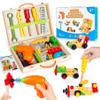 Innotoys Kids Tool Set with Drill, Montessori Toys for 2 3 4 5 6 Years, Toddler Toys Easter Basket Stuffers, 41 Pcs Wooden STEM Construction Learning Pretend Play Games, Birthday Gift for Boys Girls view 1
